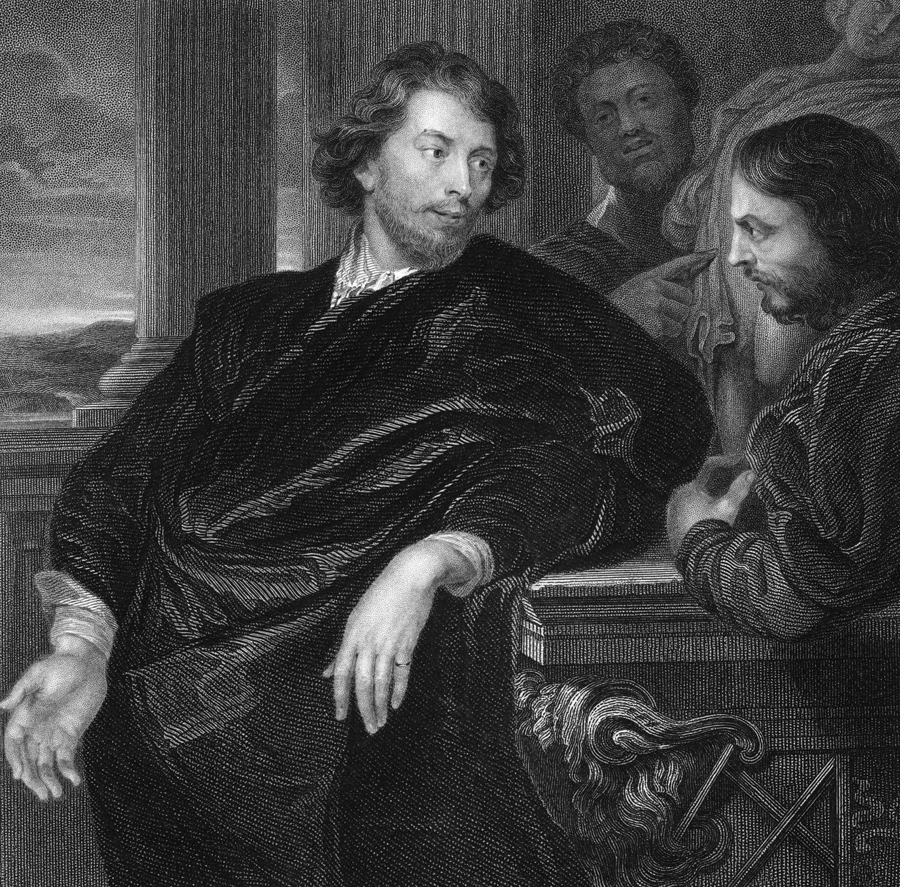 Gegraveerd zelfportret van Sir Peter Paul Rubens (1577 - 1640) door Peter Paul Rubens