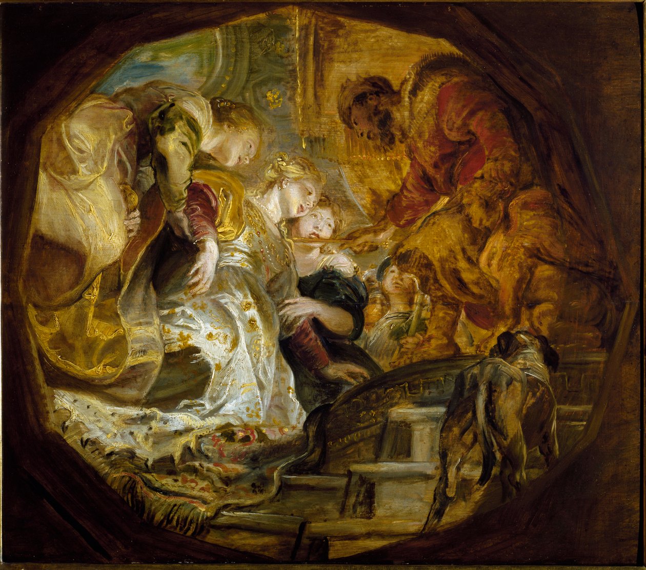 Esther gekozen door koning Assuerus door Peter Paul Rubens