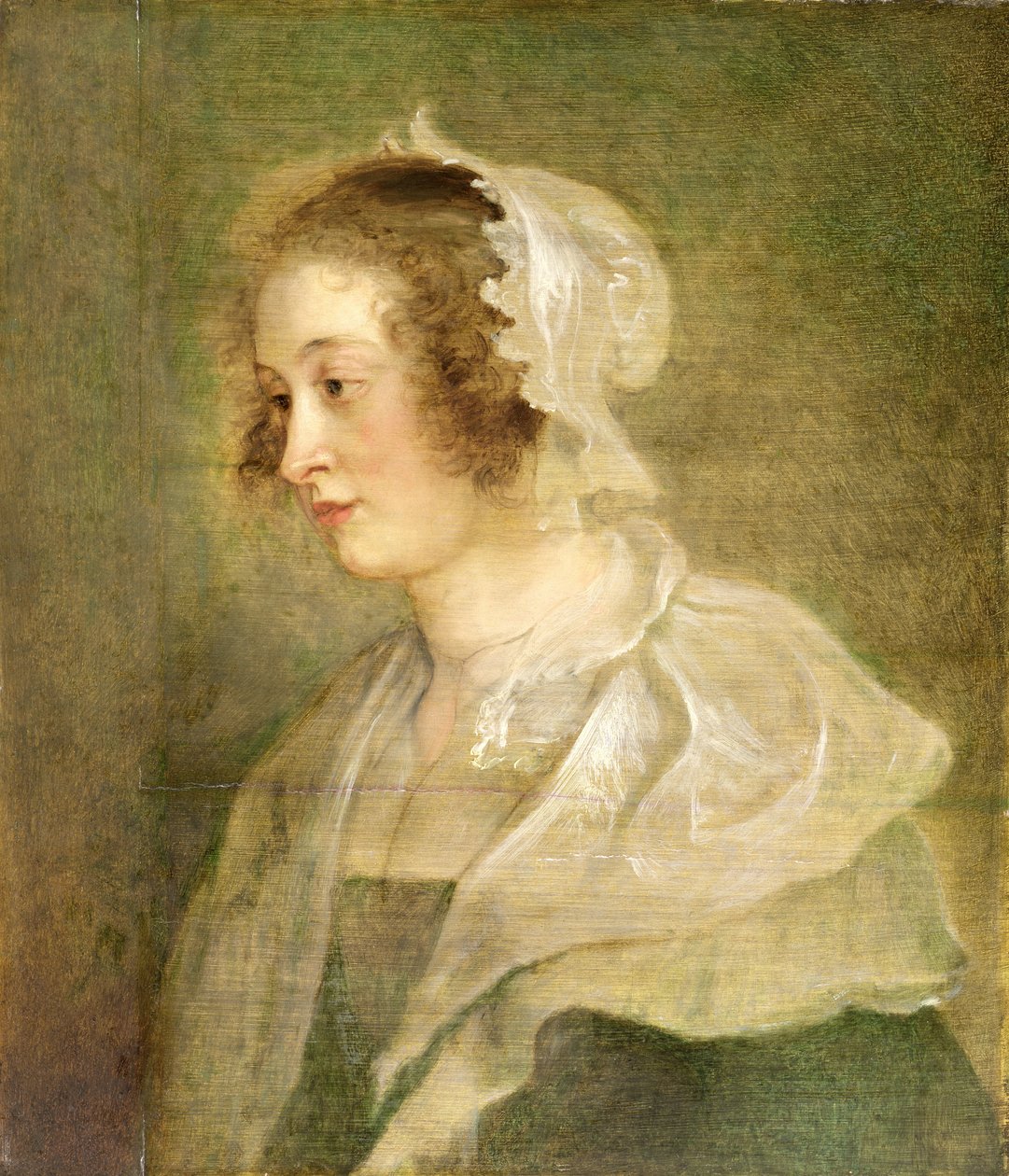 Hoofd van een Jonge Vrouw door Peter Paul Rubens