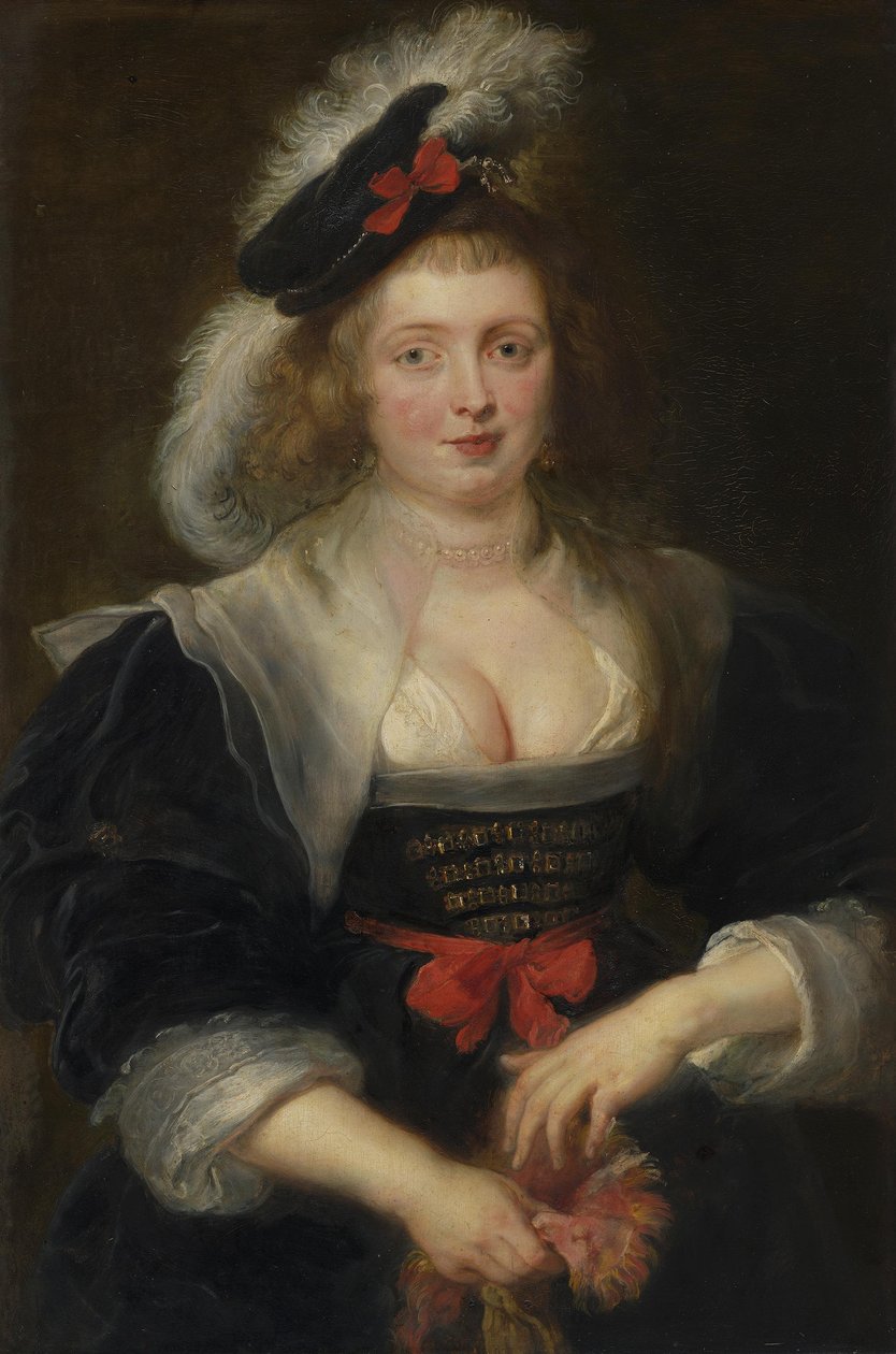 Helene Fourment, terwijl ze een handschoen aantrekt door Peter Paul Rubens