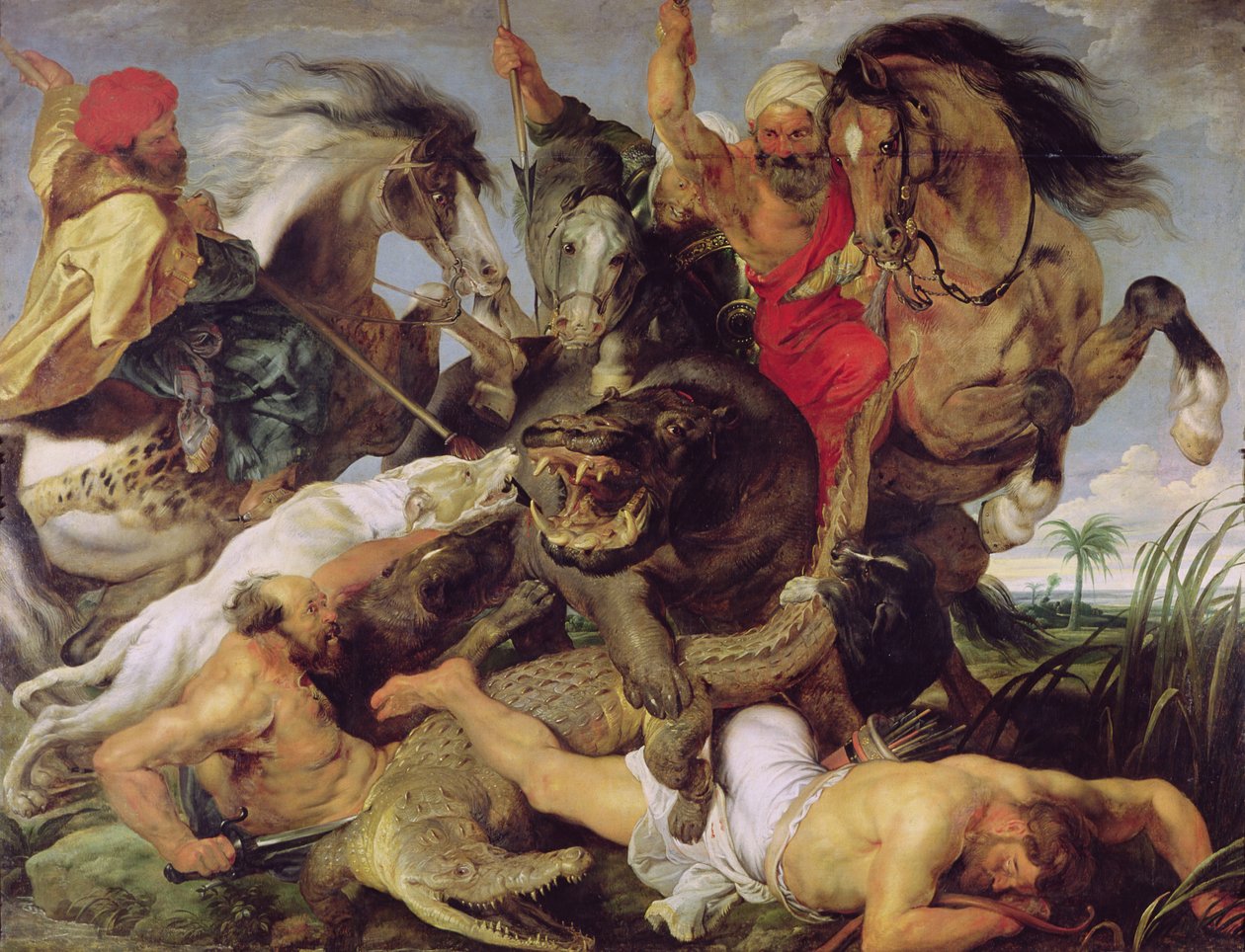 Nijlpaard- en krokodillenjacht, ca. 1615-16 door Peter Paul Rubens