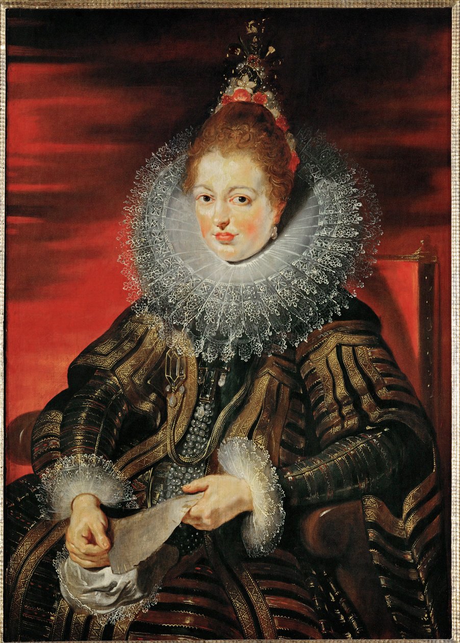 Infanta Isabella Clara Eugenia, ca.1613-15 (olieverf op hout) door Peter Paul Rubens