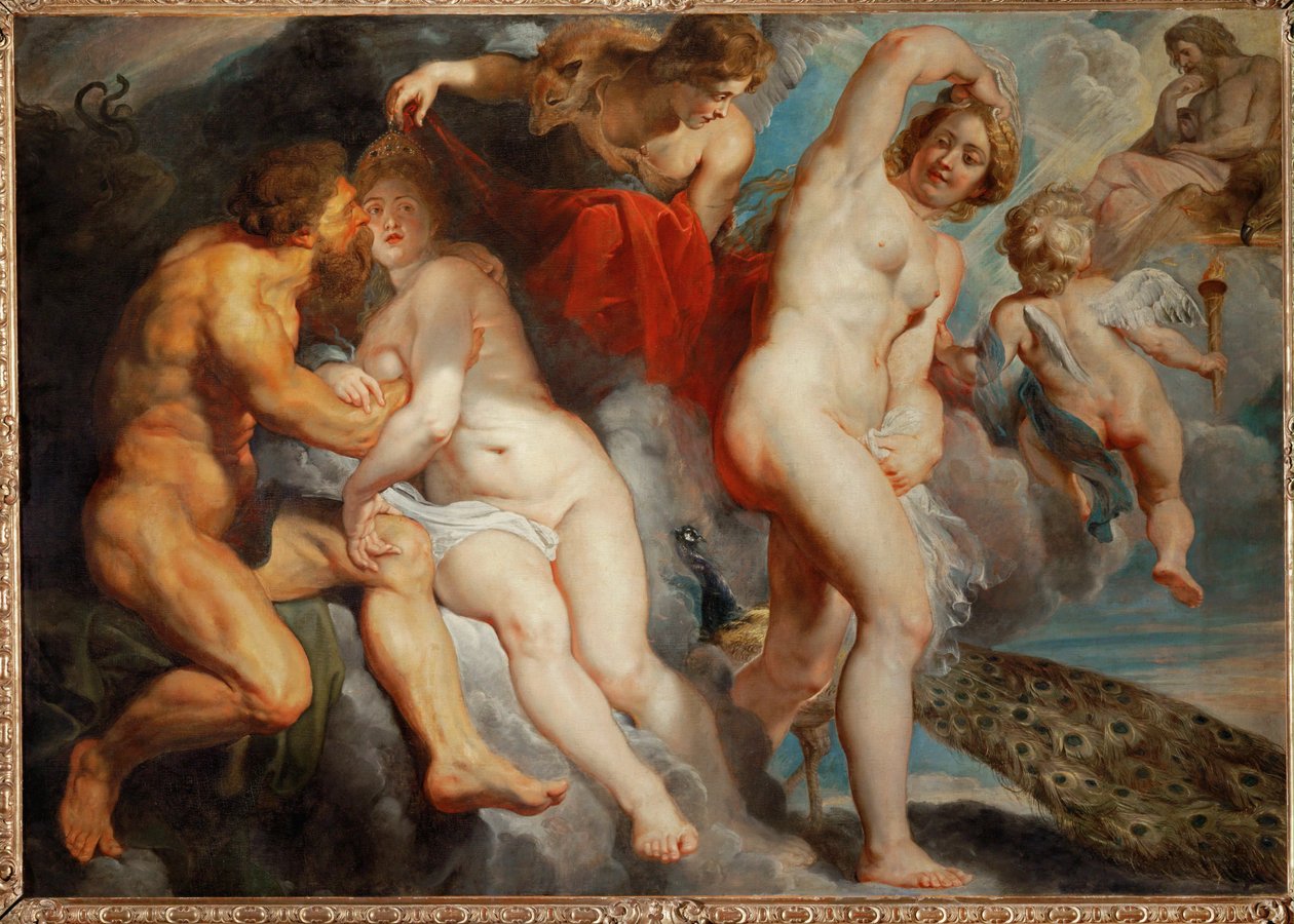 Ixion, koning van de Lapithen, misleid door Juno (schilderij op doek) door Peter Paul Rubens