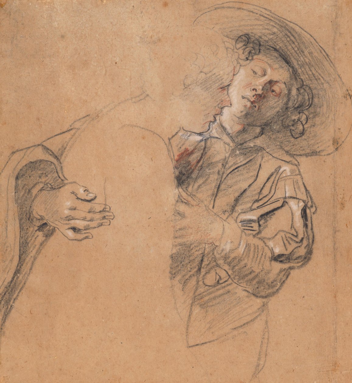 Jonge man, een jonge vrouw omarmend door Peter Paul Rubens