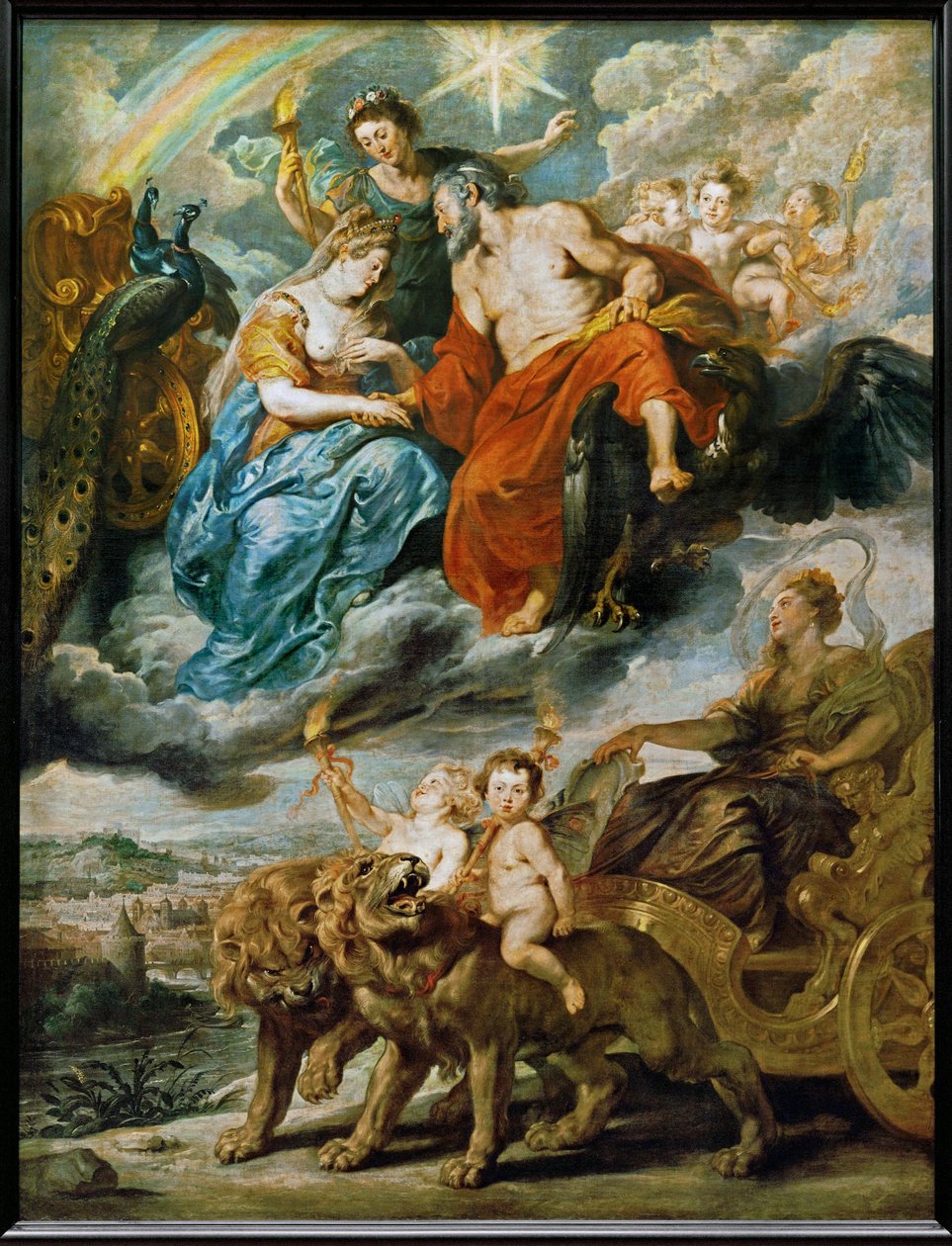 De ontmoeting van de koning en Marie de Medicis in Lyon door Peter Paul Rubens