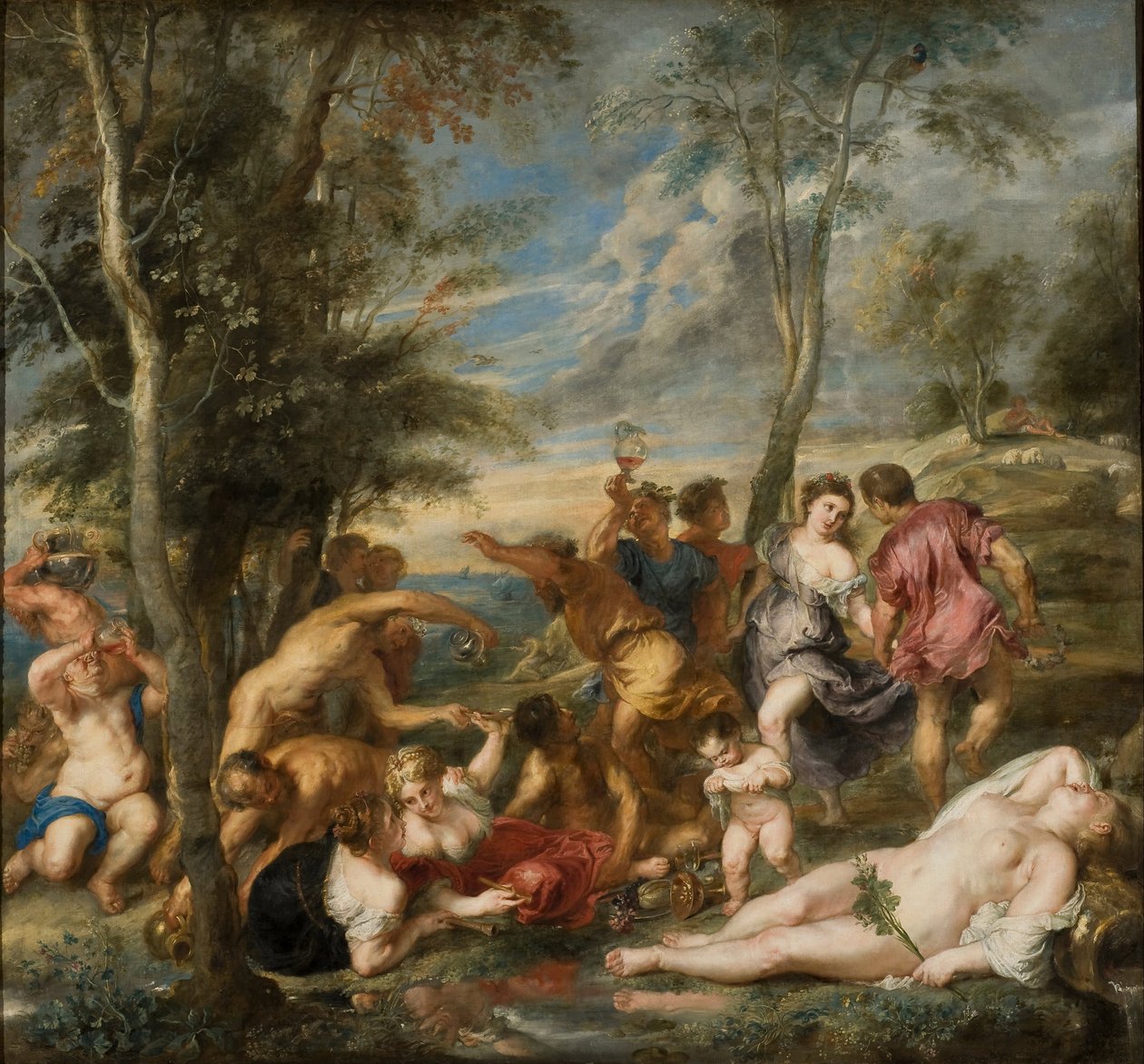 De Bacchanaal van de Andriërs door Peter Paul Rubens