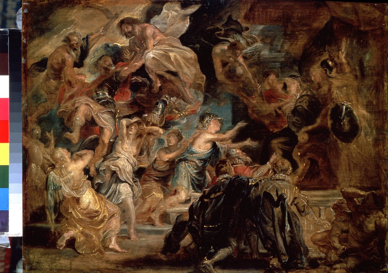 De dood van Hendrik IV en de proclamatie van het regentschap door Peter Paul Rubens