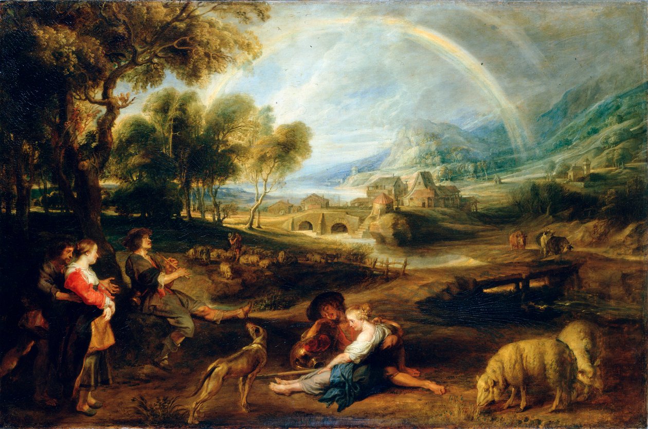 Landschap met een Regenboog, begin 1630s door Peter Paul Rubens