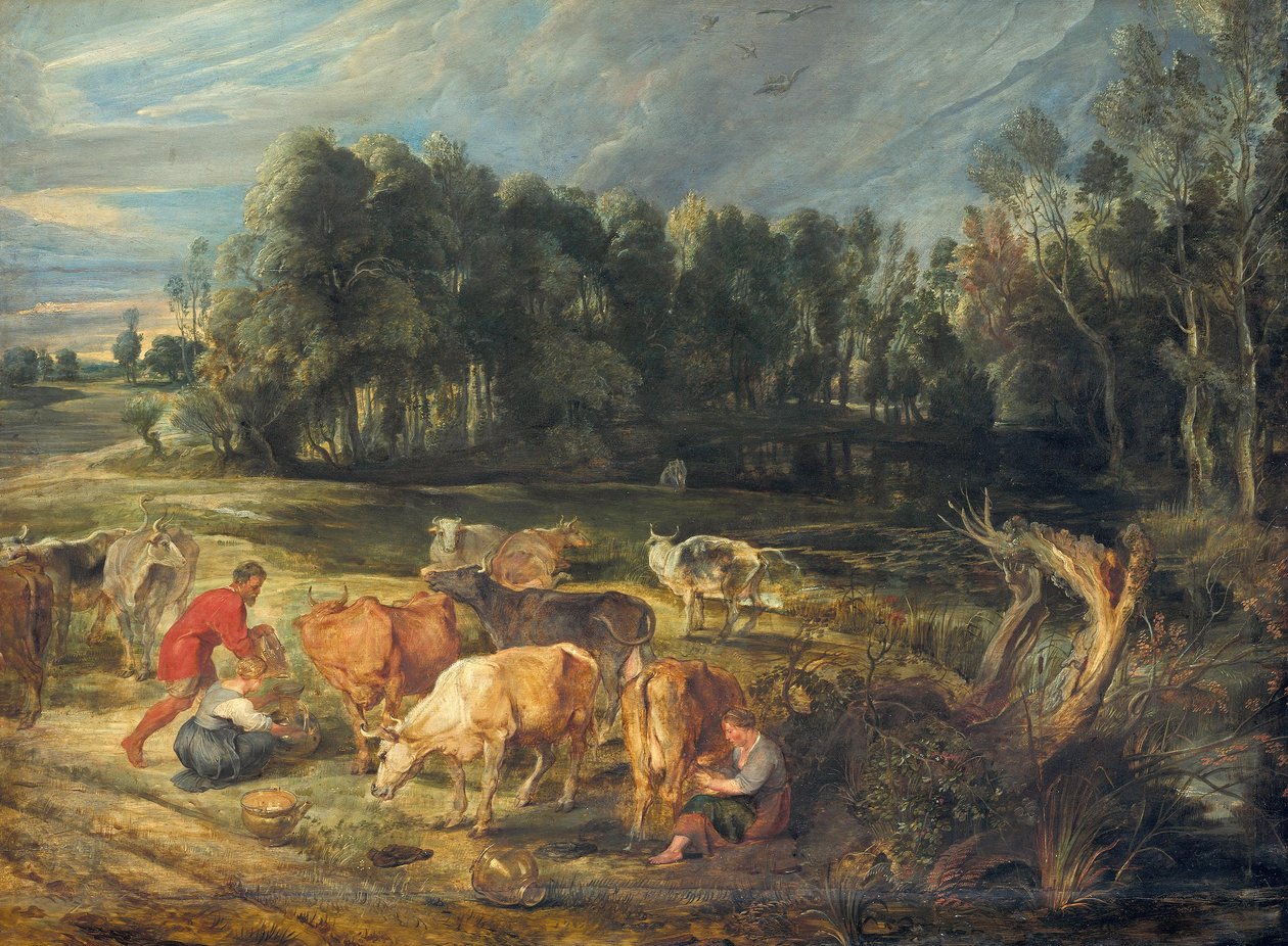 Landschap met een kudde koeien door Peter Paul Rubens