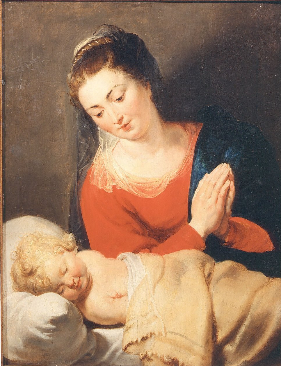 Maria voor het slapende Christuskind door Peter Paul Rubens