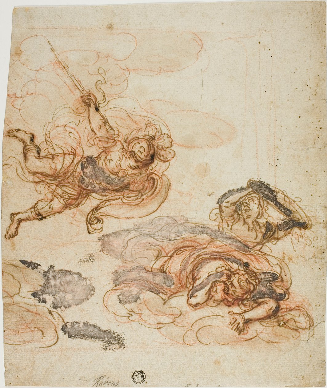 Mercurius jaagt op twee harpijen door Peter Paul Rubens