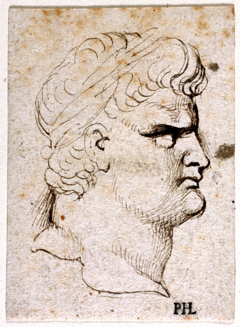 Nero, uit tien tekeningen van acht van de eerste twaalf Caesars, naar de medailles van Giovanni da Cavino door Peter Paul Rubens