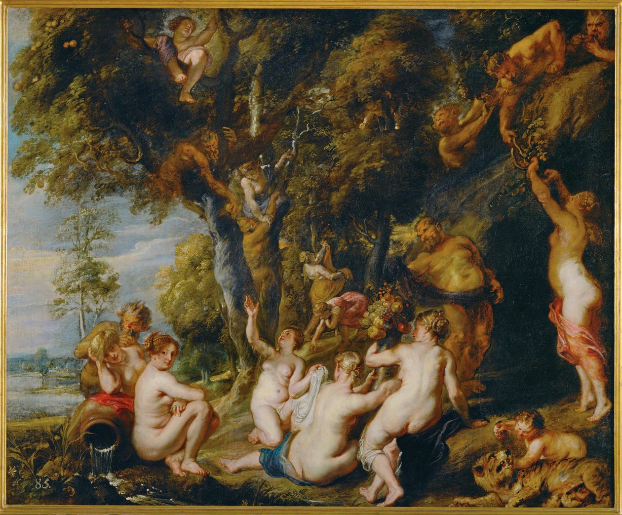 Nimfen en Saters (schilderij op doek) door Peter Paul Rubens
