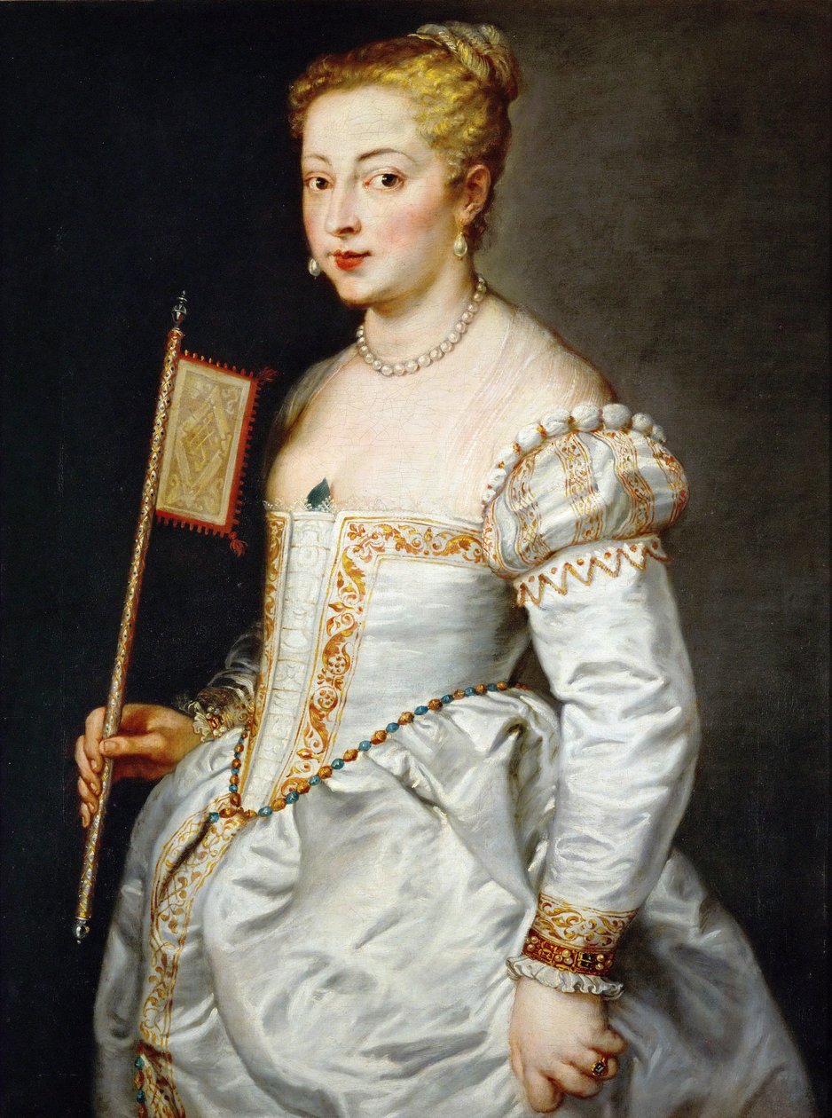 Portret van een meisje met waaier door Peter Paul Rubens