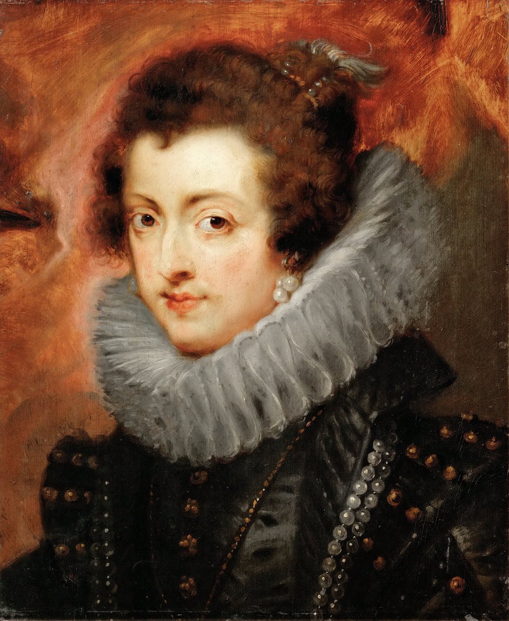 Portret van Elisabeth van Frankrijk (1602-1644), koningin-gemalin van Spanje door Peter Paul Rubens