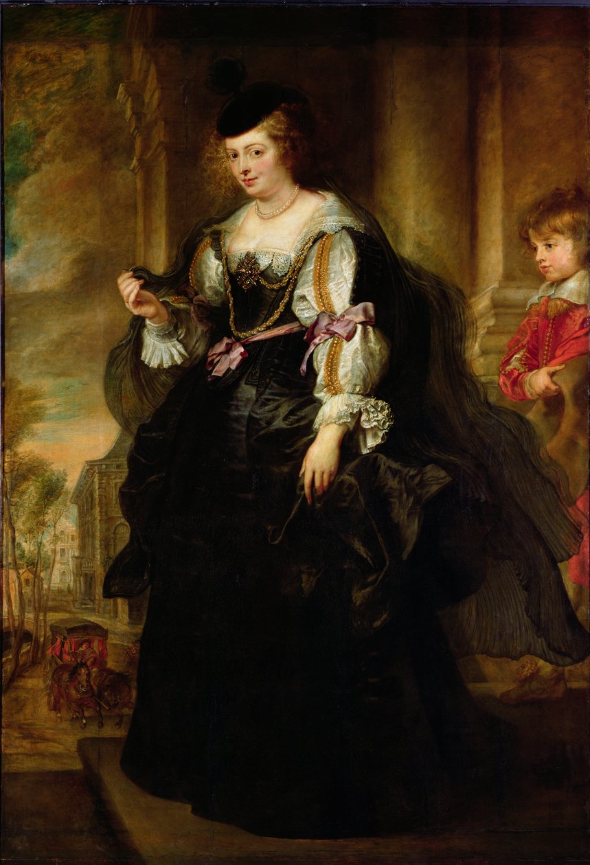 Portret van Helene Fourment met een Koets, ca. 1639 door Peter Paul Rubens