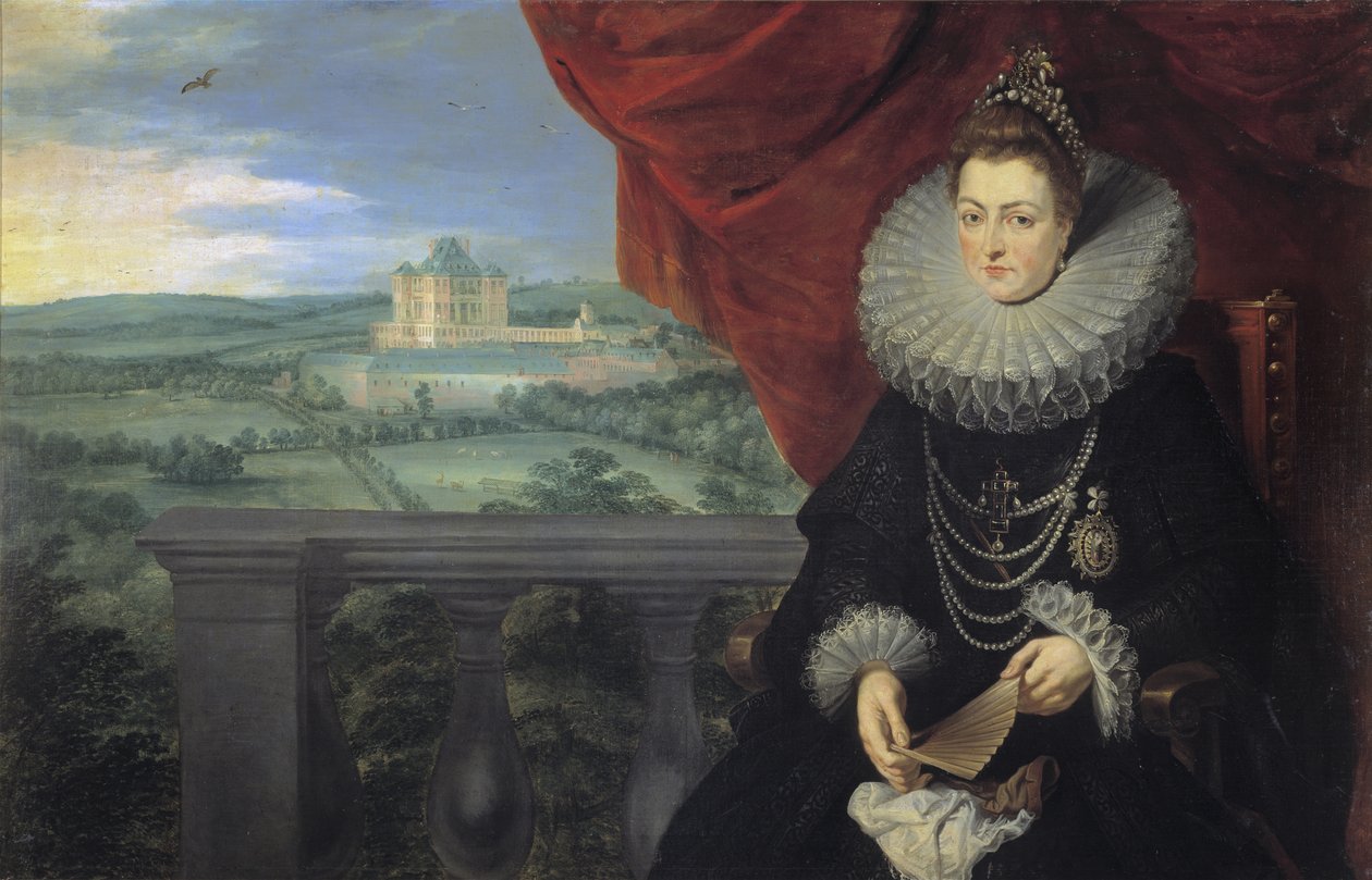 Portret van Infanta Isabella Clara Eugenia van Spanje 1566-1633, ca. 1615 door Peter Paul Rubens
