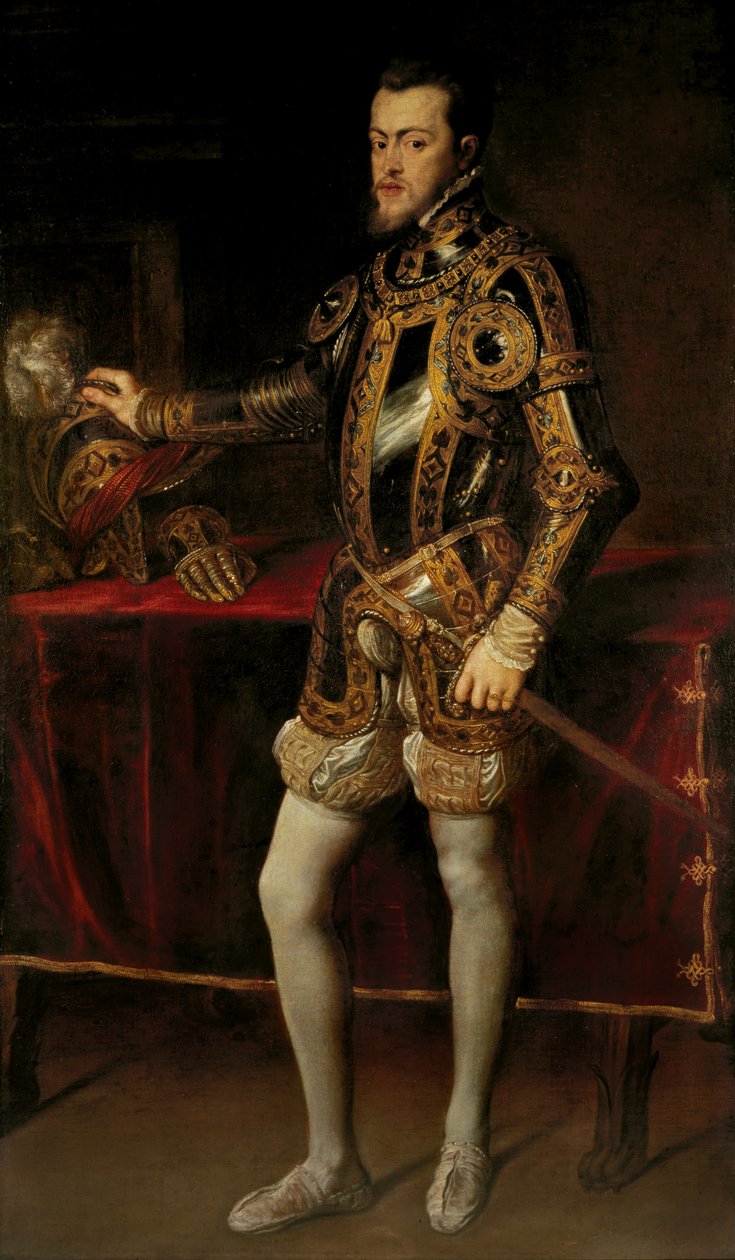 Portret van Filips II, koning van Spanje, als prins door Peter Paul Rubens