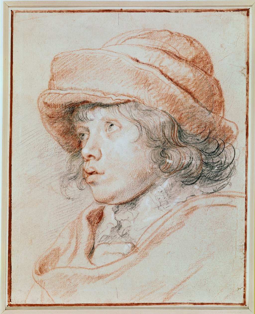 Portretstudie van zijn zoon Nicolas (zwart, rood en wit krijt) door Peter Paul Rubens