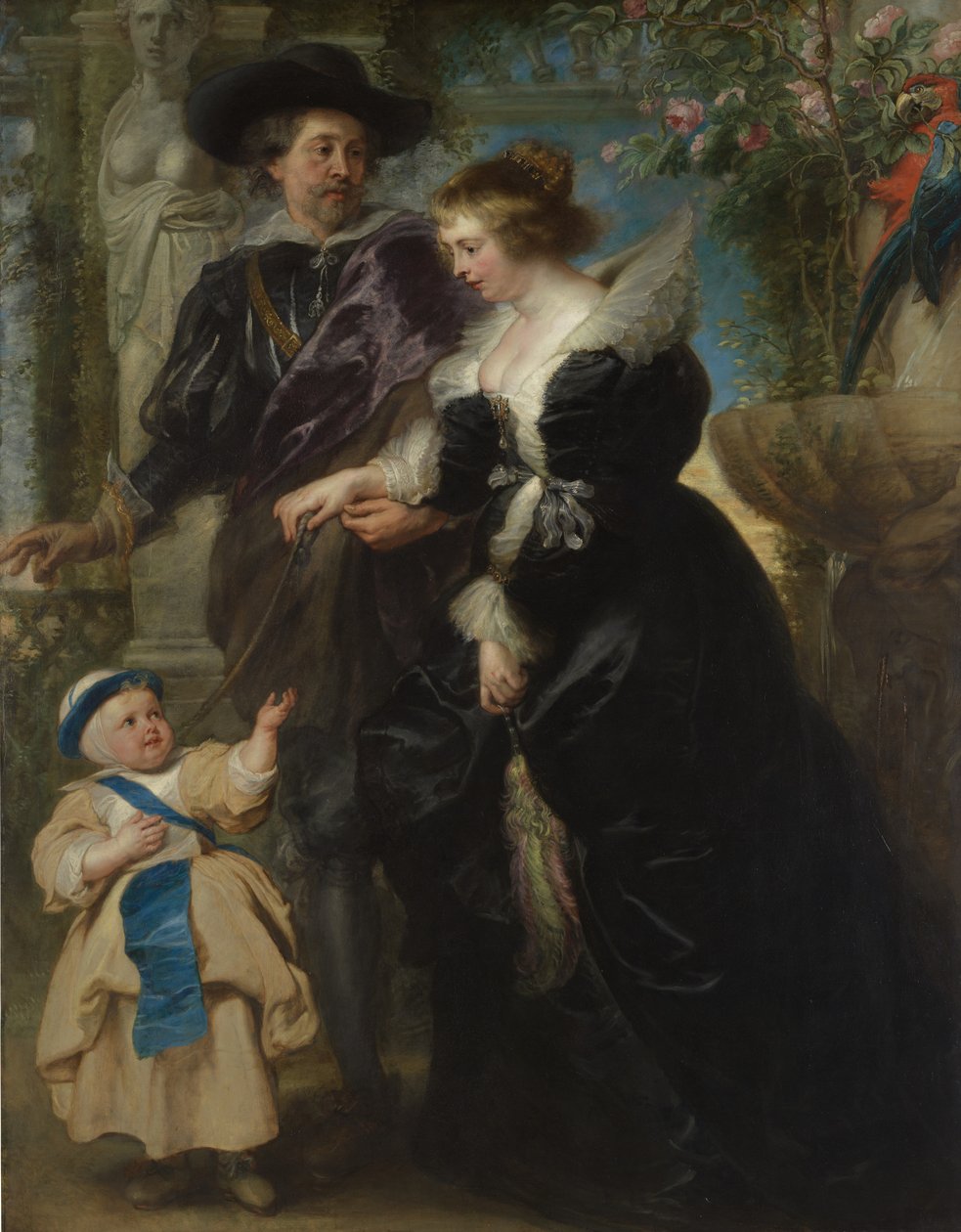 Rubens, zijn vrouw Helena Fourment 1614-1673, en hun zoon Frans 1633-1678, ca. 1635 door Peter Paul Rubens