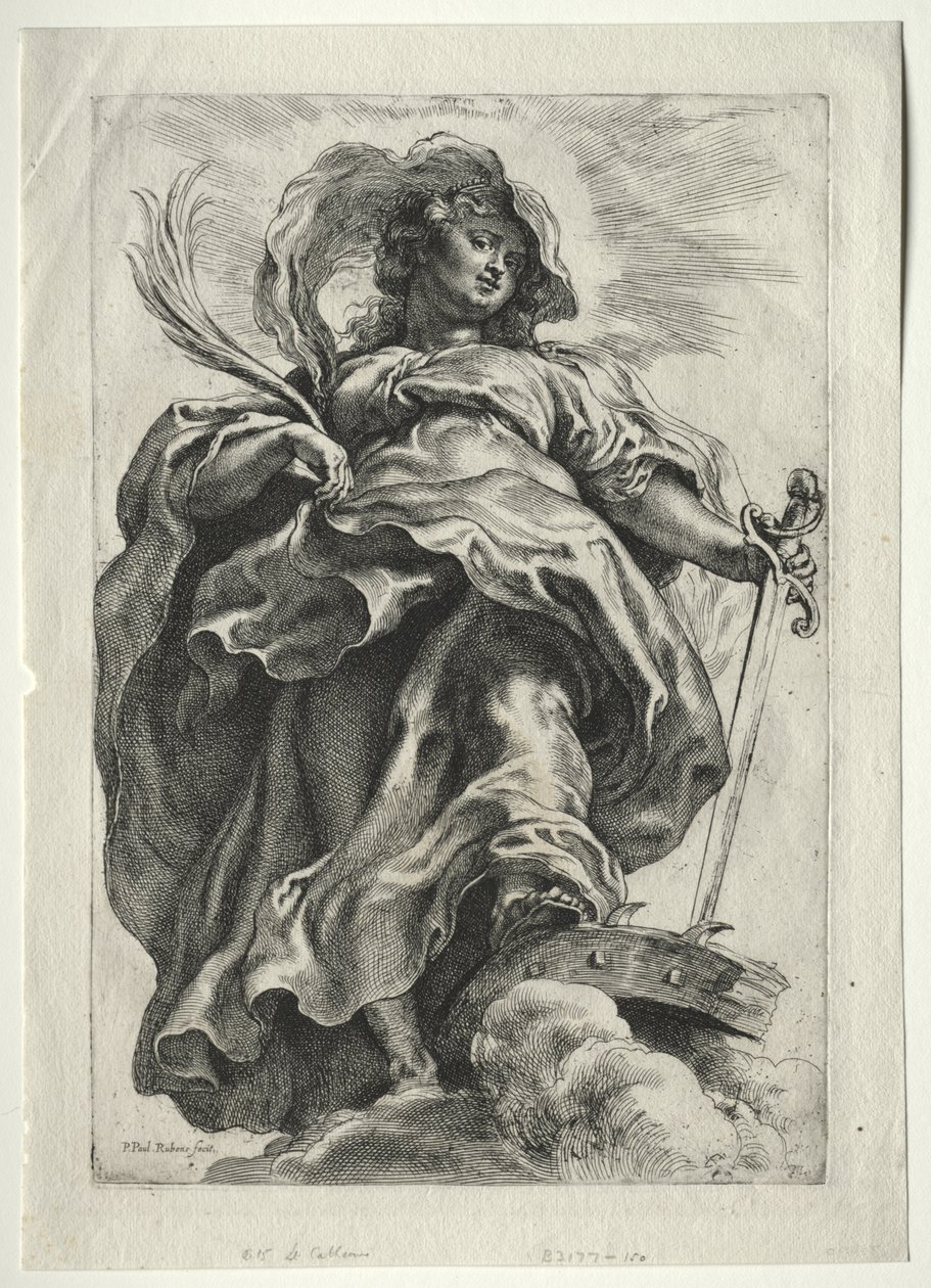St. Catharina in de wolken door Peter Paul Rubens