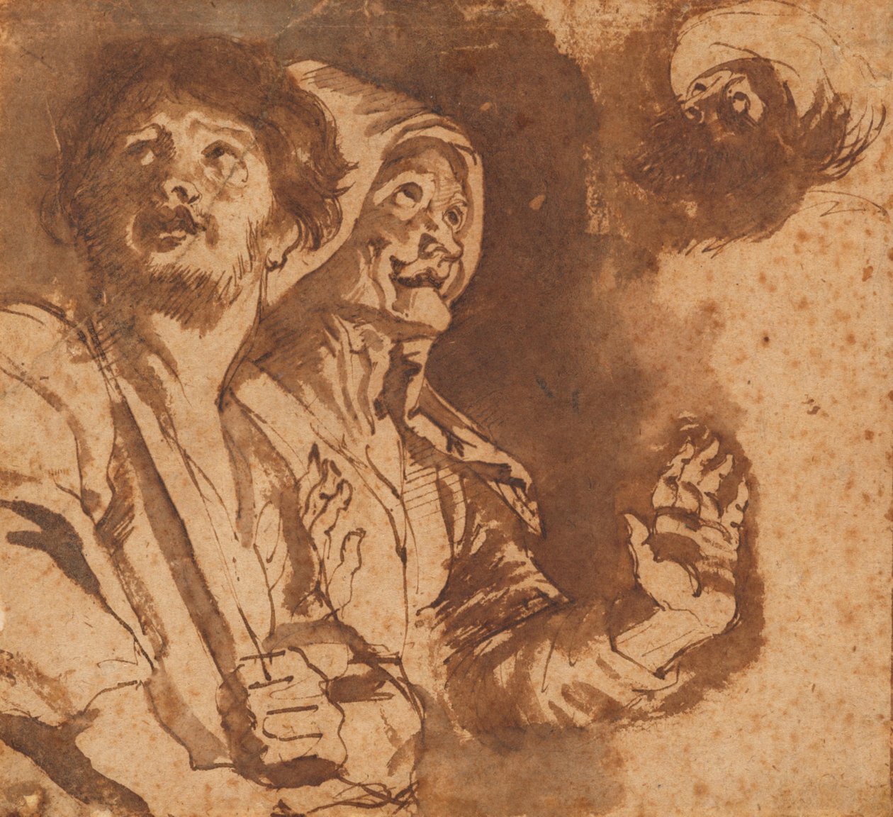 Studie voor een aanbidding der herders door Peter Paul Rubens