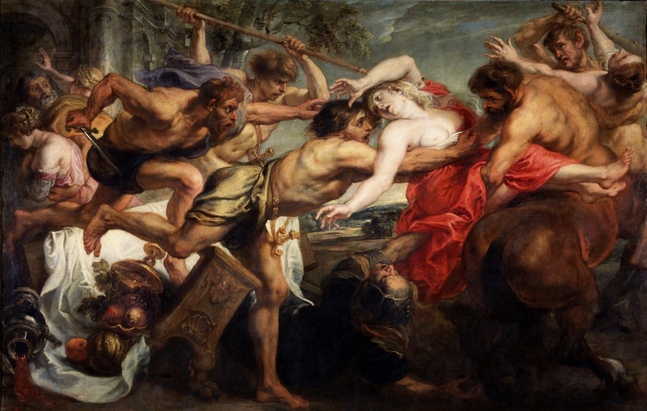 De Ontvoering van Hippodamia, of Lapithen en Centauren, 1636-1638 door Peter Paul Rubens