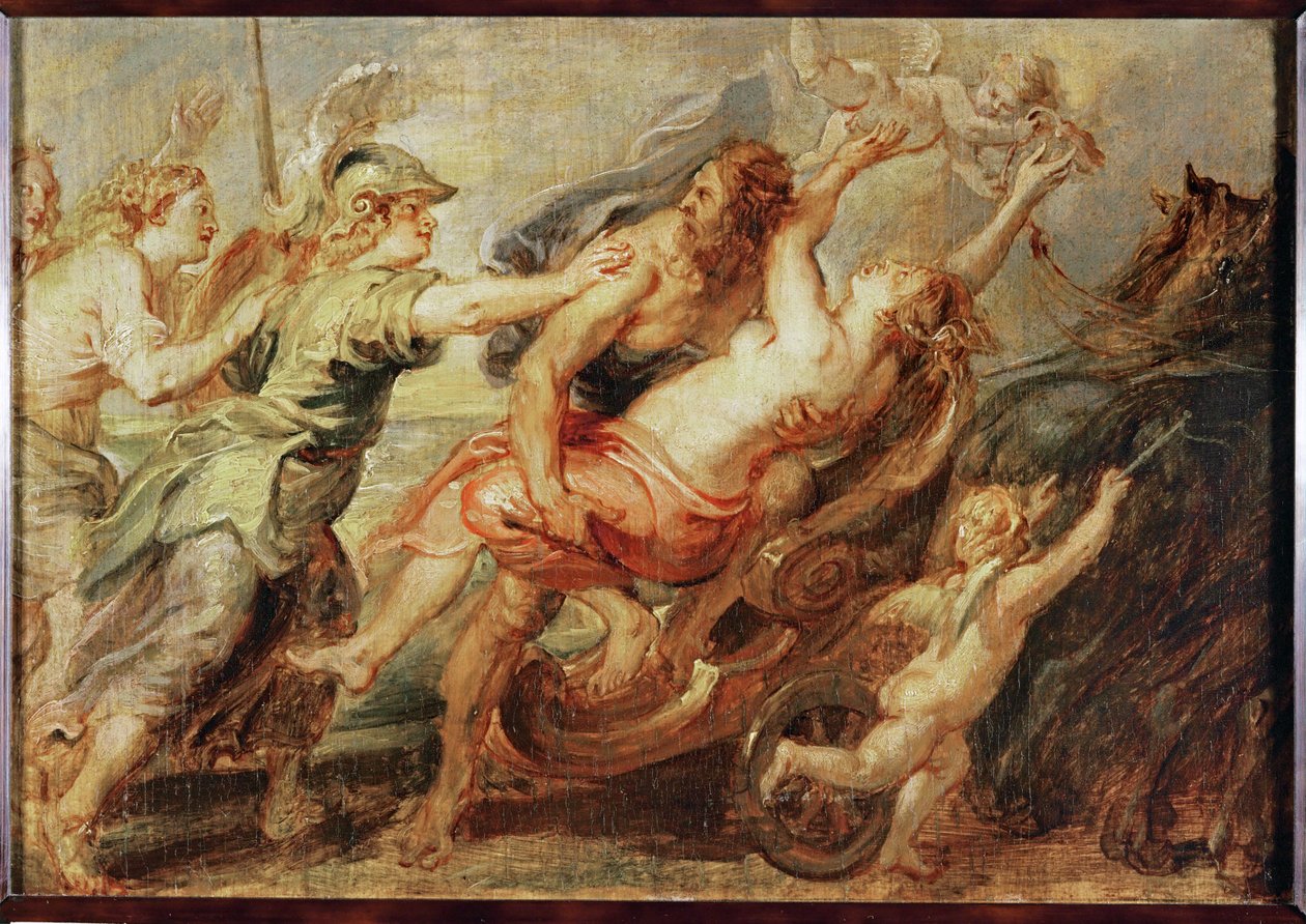 De ontvoering van Proserpina (olieverfschets) door Peter Paul Rubens