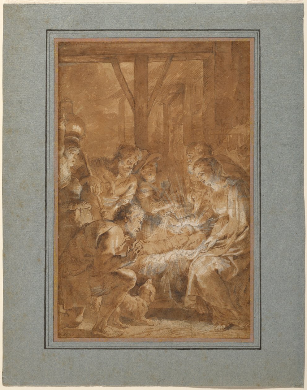 Die Anbetung der Hirten door Peter Paul Rubens