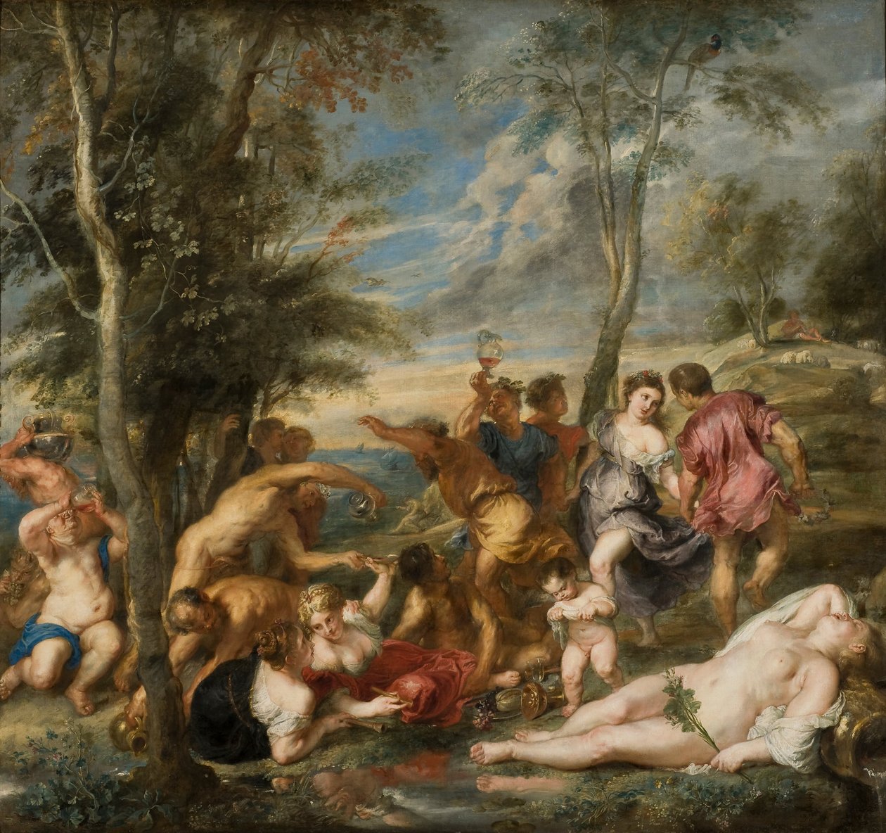 De Bacchanaal van de Andriërs door Peter Paul Rubens
