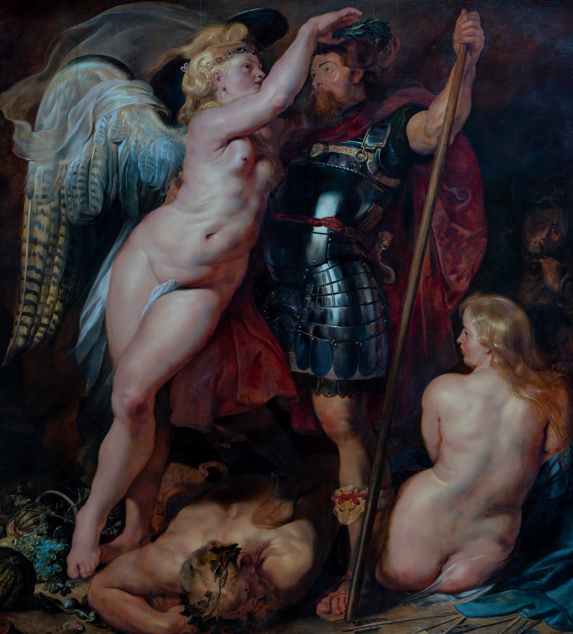 De kroning van de held van de deugd door Peter Paul Rubens