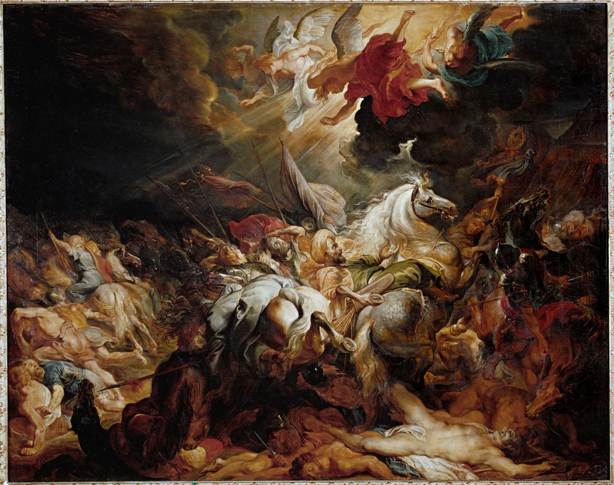 De nederlaag van Sennacherib (schilderij op eikenhout) door Peter Paul Rubens