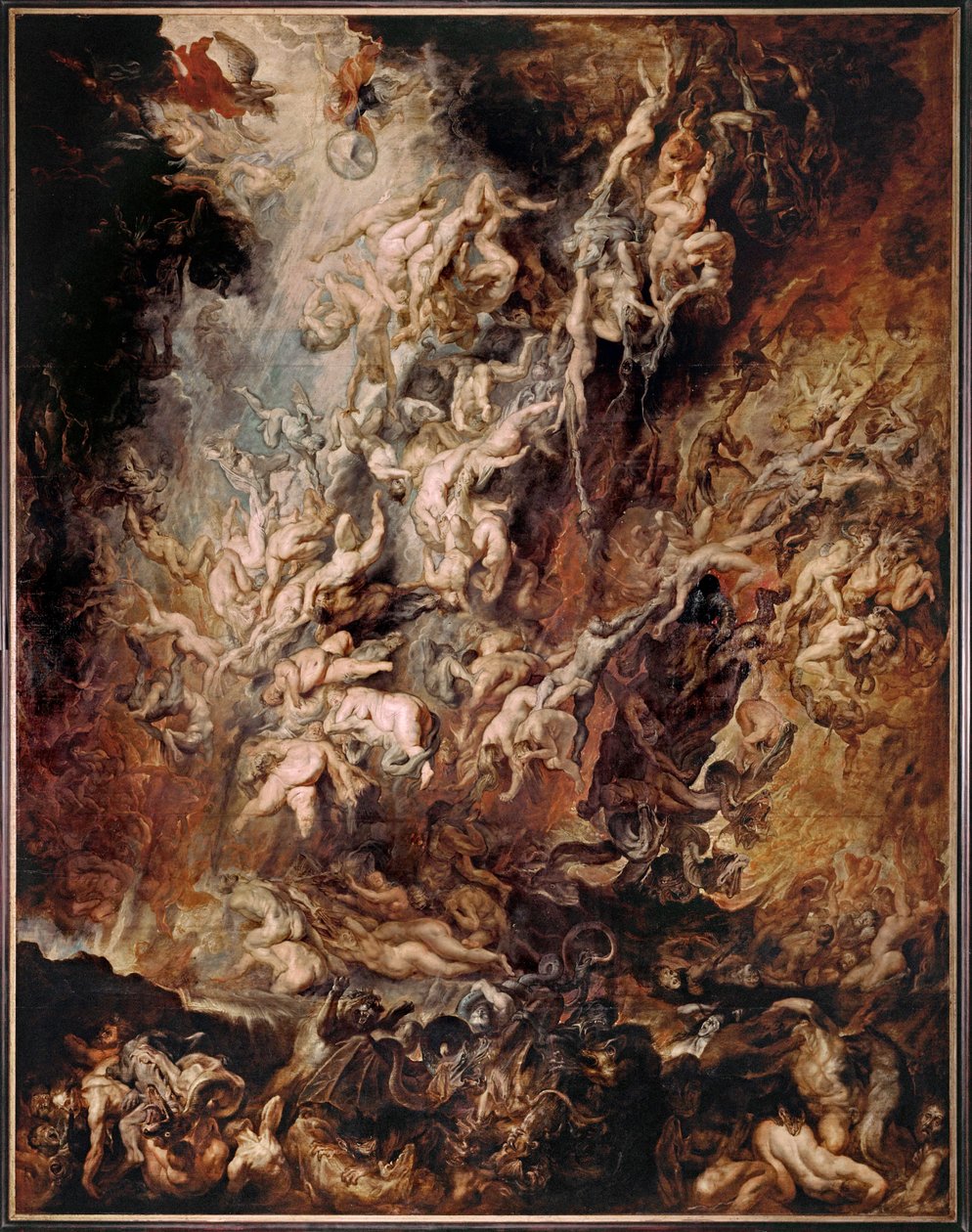 De val van de verdoemden (schilderij op eikenhout) door Peter Paul Rubens