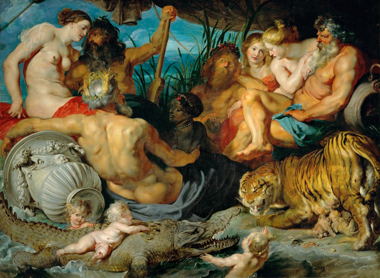 De vier continenten, ca.1615 (olieverf op doek) door Peter Paul Rubens