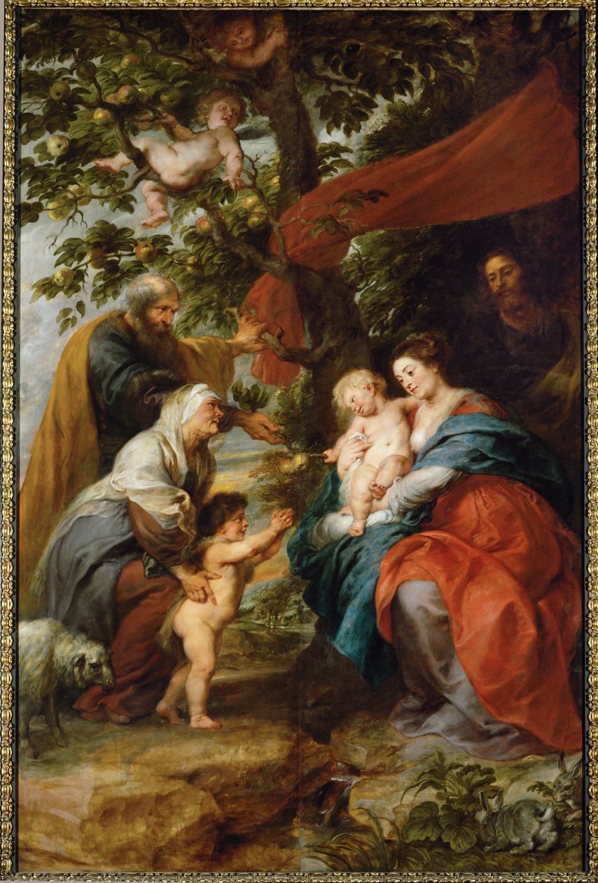De Heilige Familie rustend onder een appelboom door Peter Paul Rubens