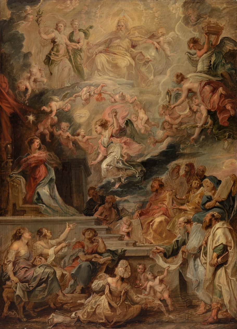 De incarnatie als vervulling van alle profetieën door Peter Paul Rubens