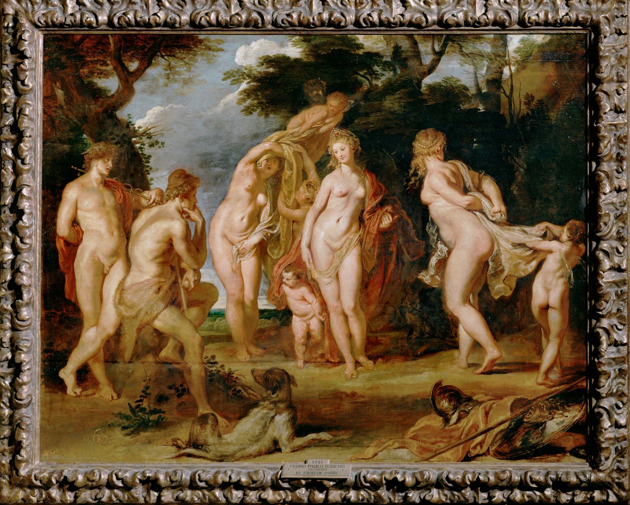 Het oordeel van Parijs (schilderij op hout) door Peter Paul Rubens