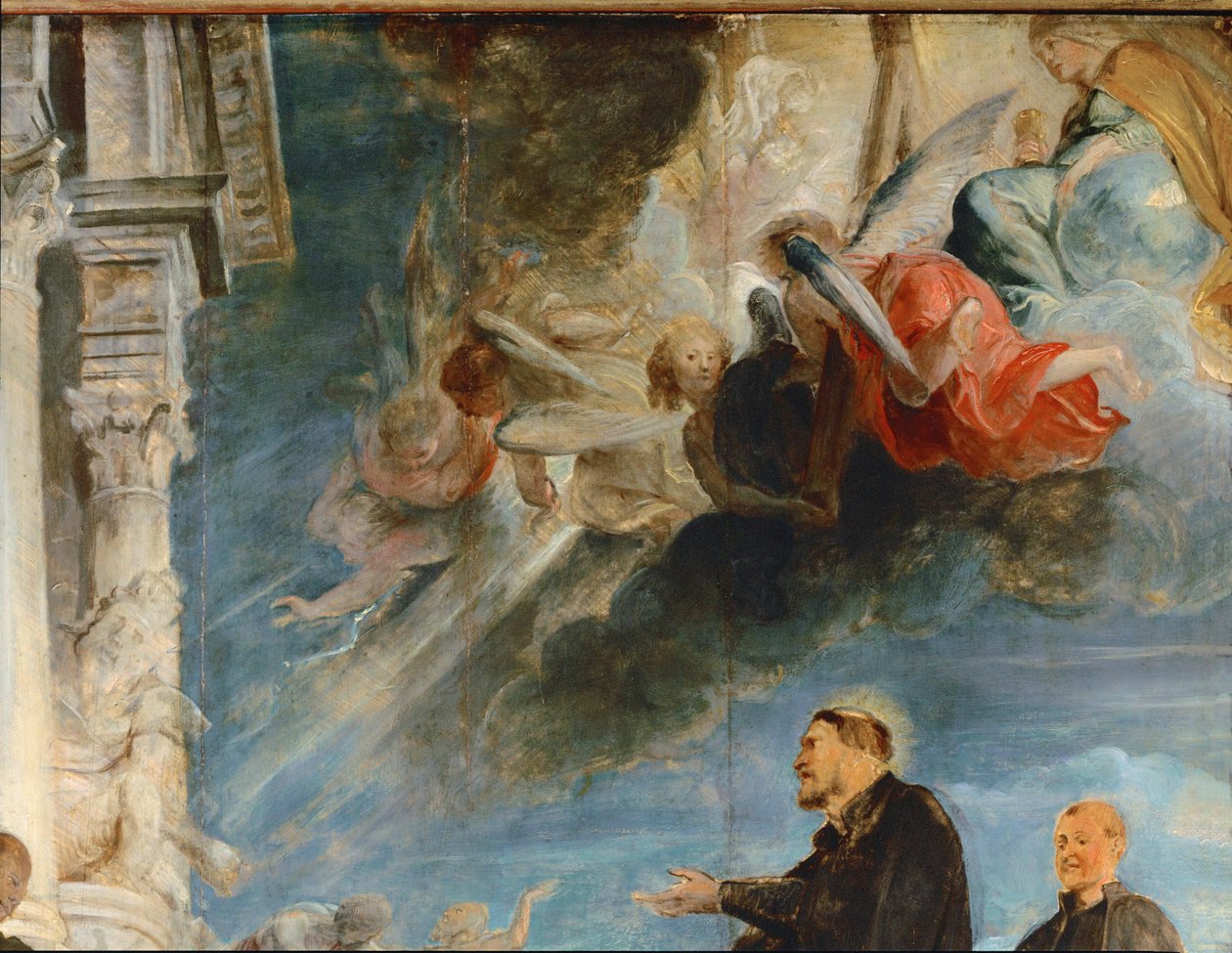 Het wonder van Franciscus Xaverius (schilderij op eikenhout) door Peter Paul Rubens
