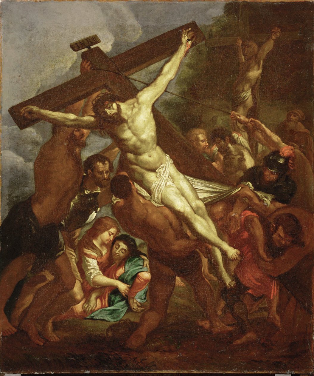 De kruisoprichting, ca 1600-50 (schilderij) door Peter Paul Rubens