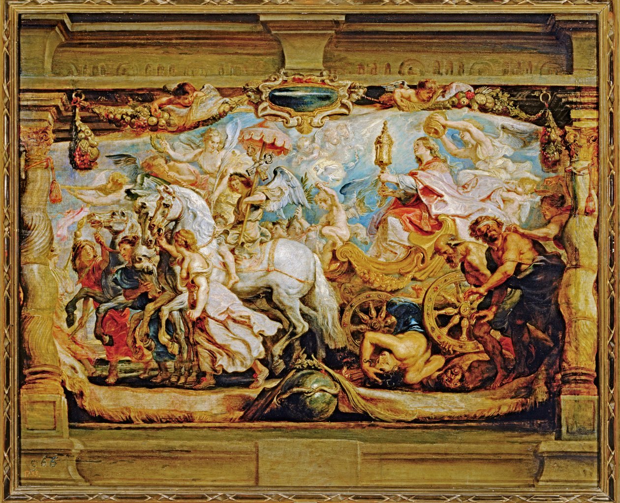 De triomf van de Kerk (schilderij op doek) door Peter Paul Rubens