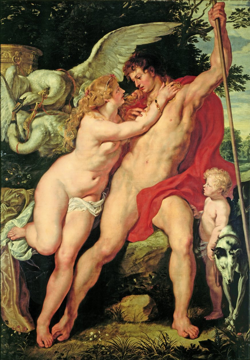 Venus en Adonis door Peter Paul Rubens