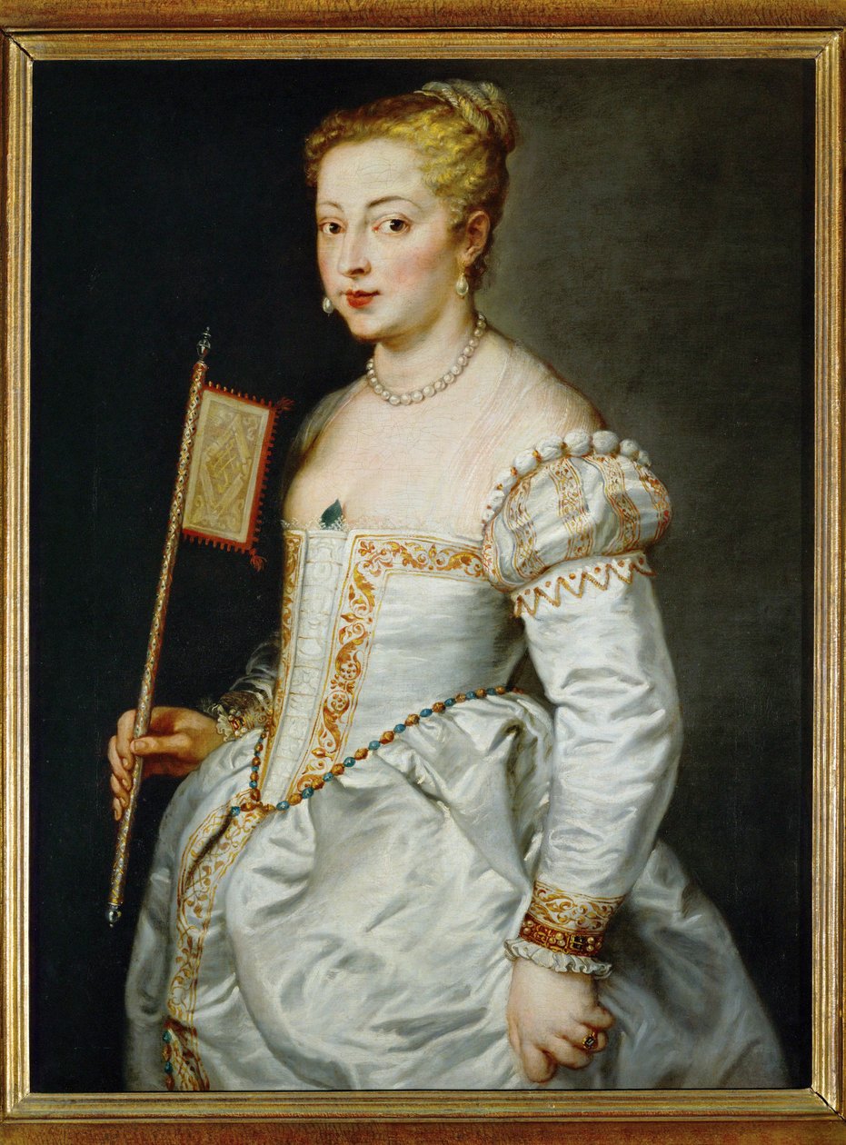 Jonge vrouw met waaier, ca.1612-14 (schilderij op doek) door Peter Paul Rubens
