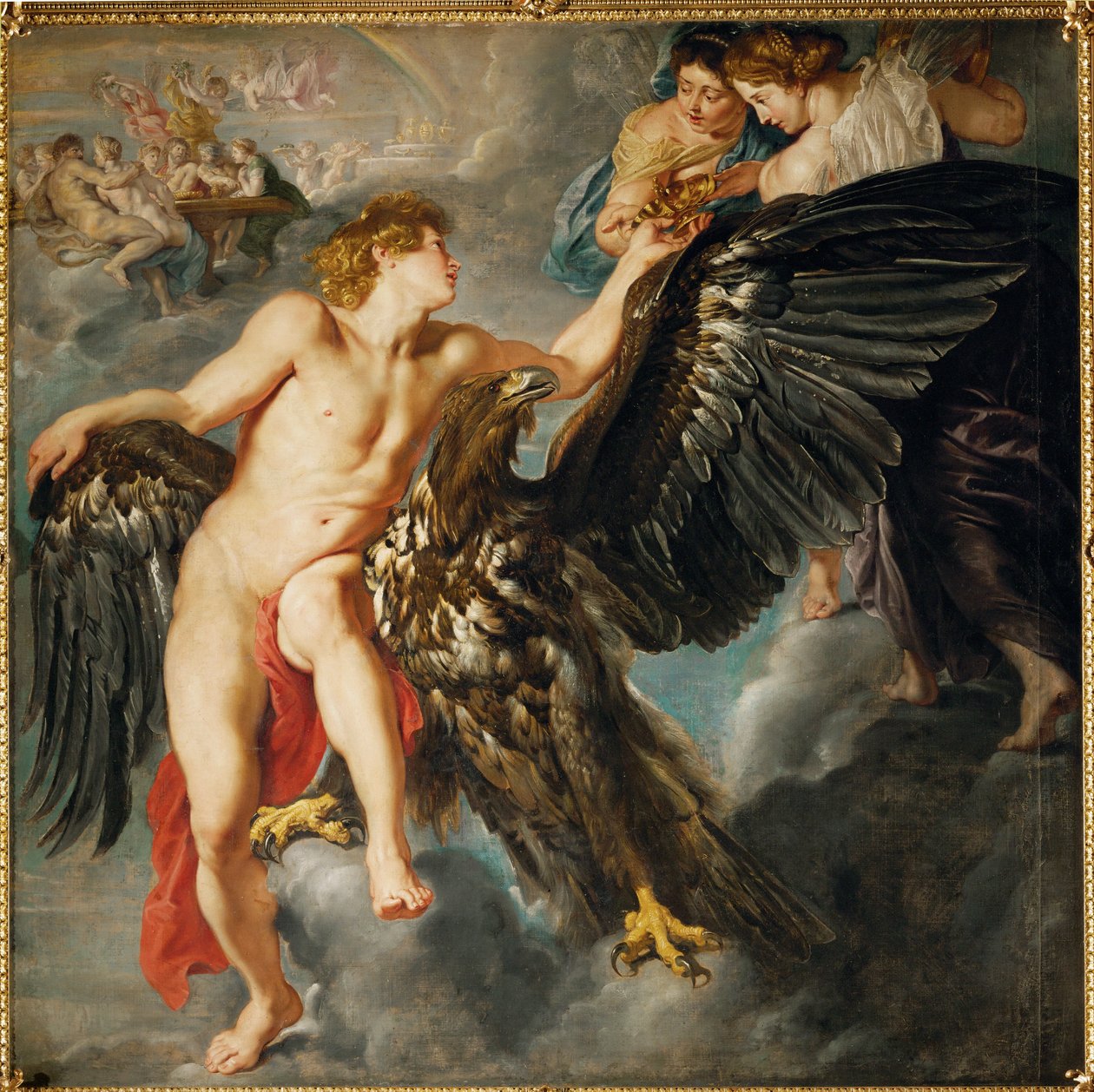 Zeus en Ganymedes (olieverf op doek) door Peter Paul Rubens