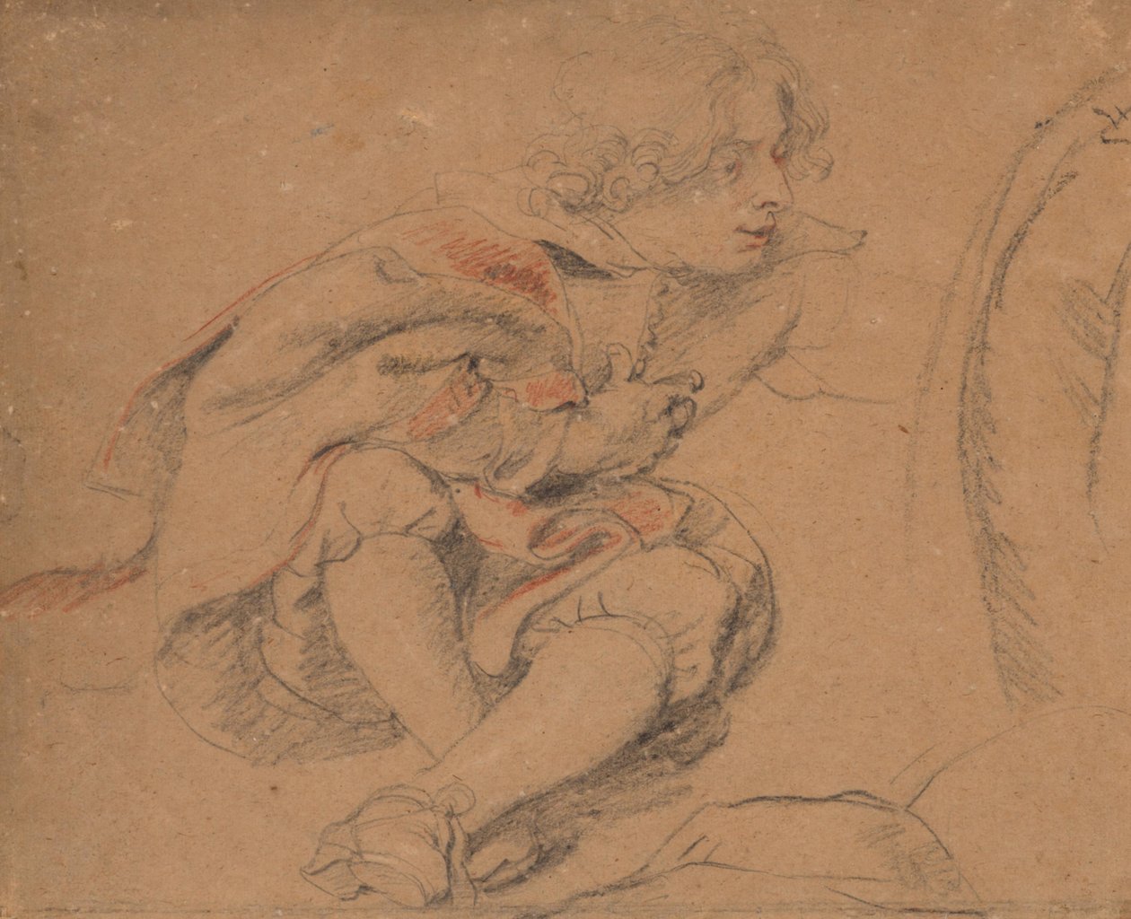 Zittende jonge man door Peter Paul Rubens
