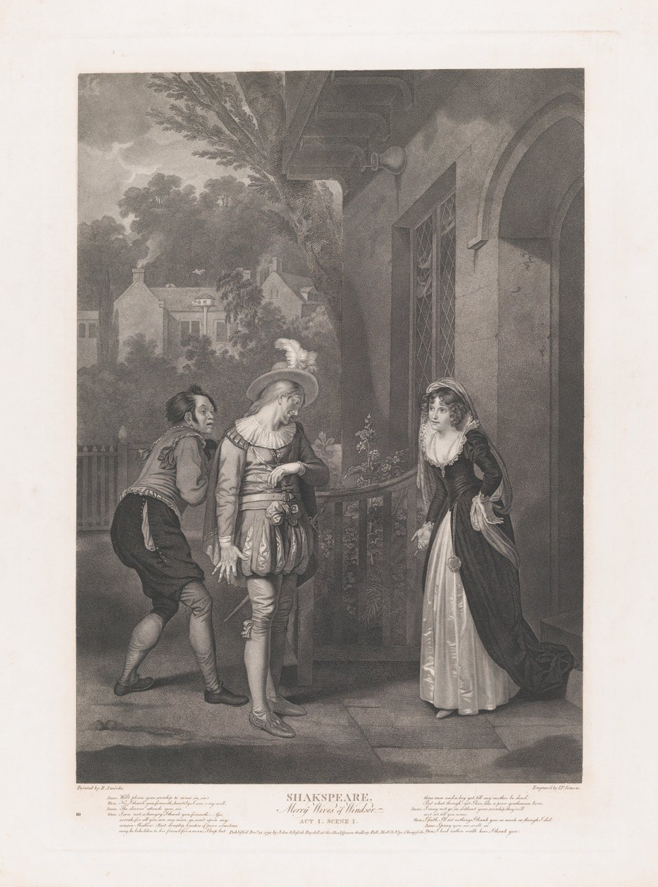Anne Page, Slender en Shallow Shakespeare, De Vrolijke Vrouwtjes van Windsor, eerst gepubliceerd 1792, heruitgegeven 1852 door Peter Simon