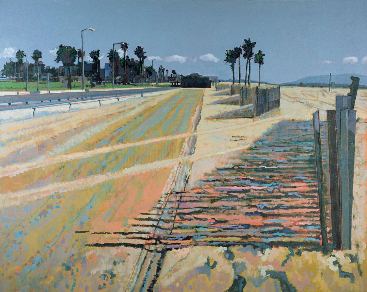Hek op het strand, Santa Monica, VS, 2002 (olieverf op linnen) door Peter Wilson