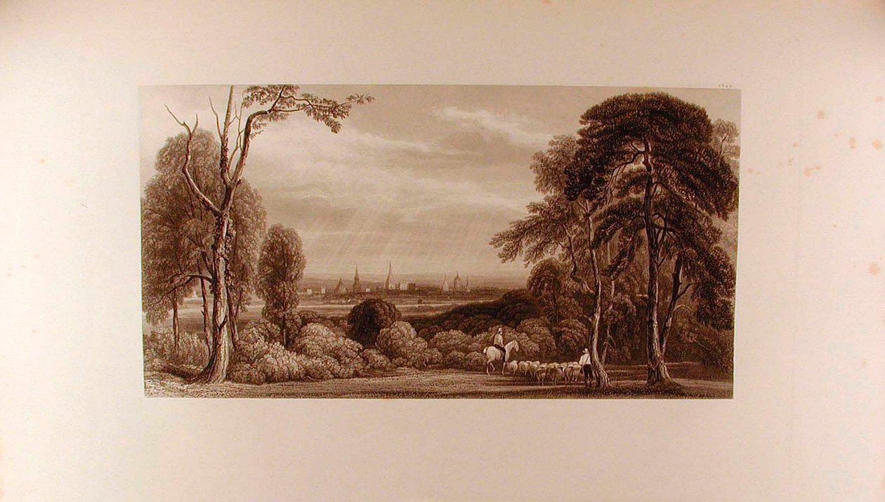 Gezicht op Oxford vanuit Wytham door Peter de Wint