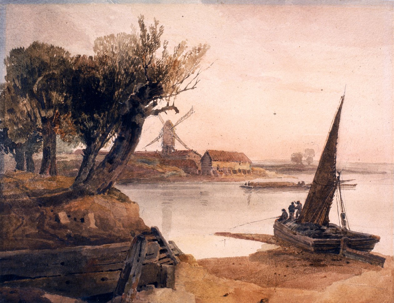 Op de Rivier Witham door Peter de Wint