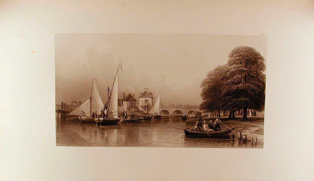 Gezicht op Folly Bridge in het jaar 1827 door Peter de Wint