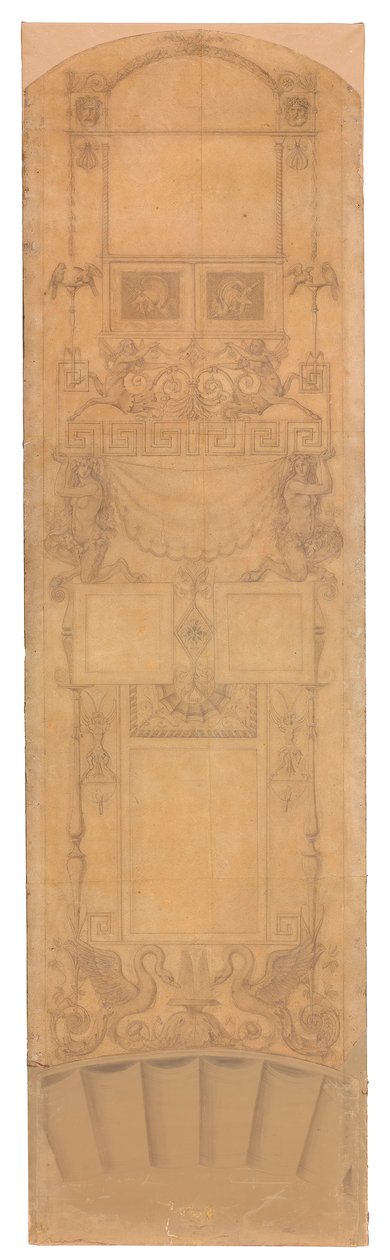 Arabeske mit Mischwesen, (Bildfelder nicht ausgeführt) door Peter von Cornelius